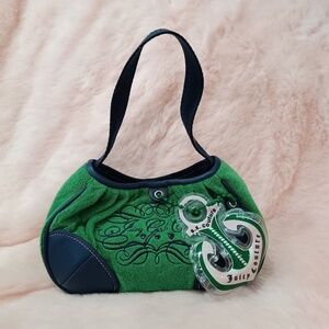 Vintage Juicy Couture Green Terry Bag Purse Tote Charm Juicy Girls Club Y2k Rare